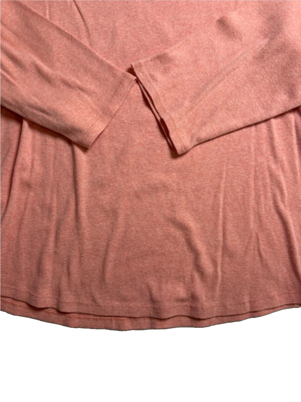 Chico's Skylar Split Neck Top Size 2 US Large Coral Haze Heather 3/4 Sleeve - Picture 6 of 10